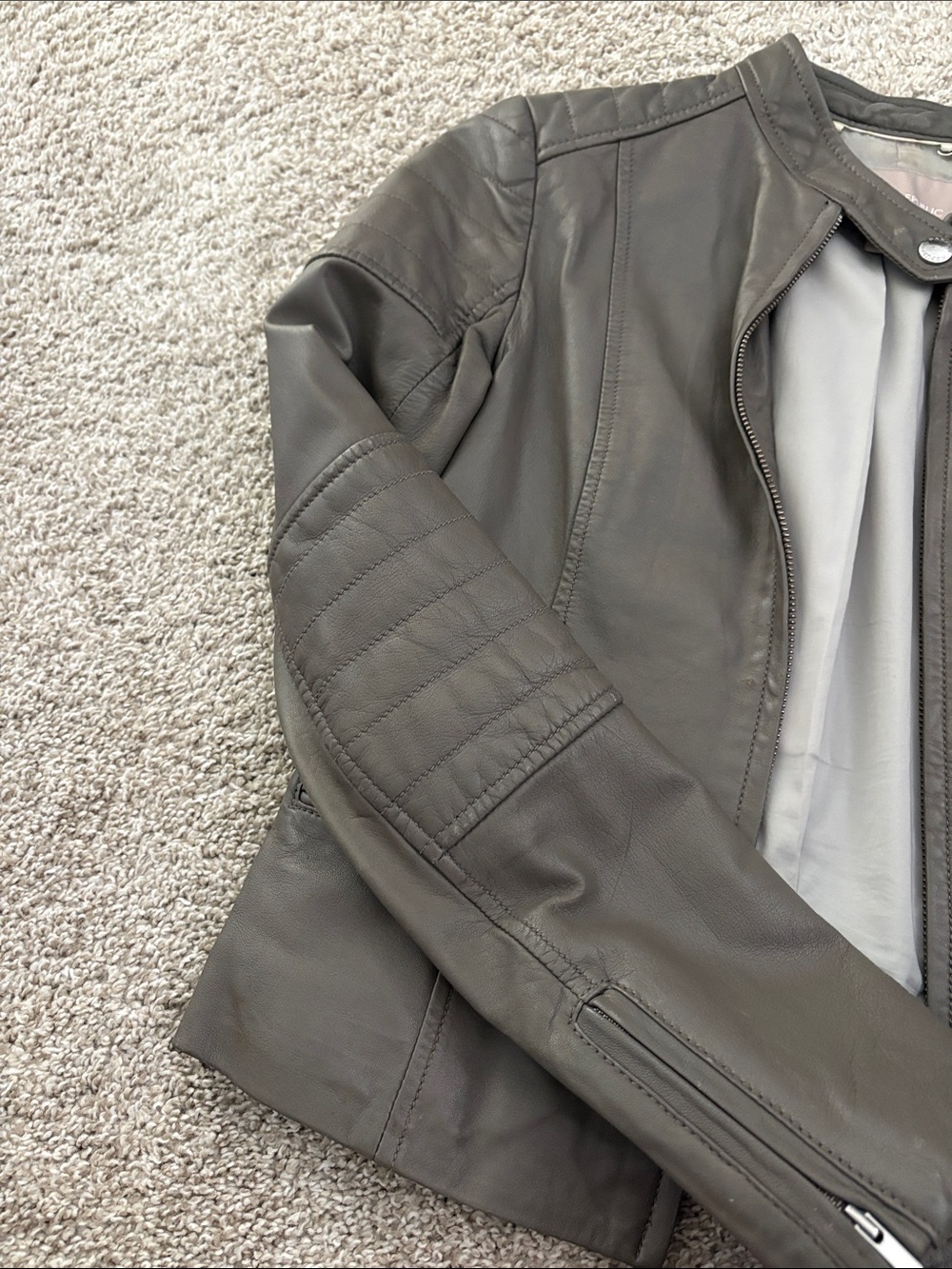 Banana Republic Gray Leather Jacket - Picture 3 of 5